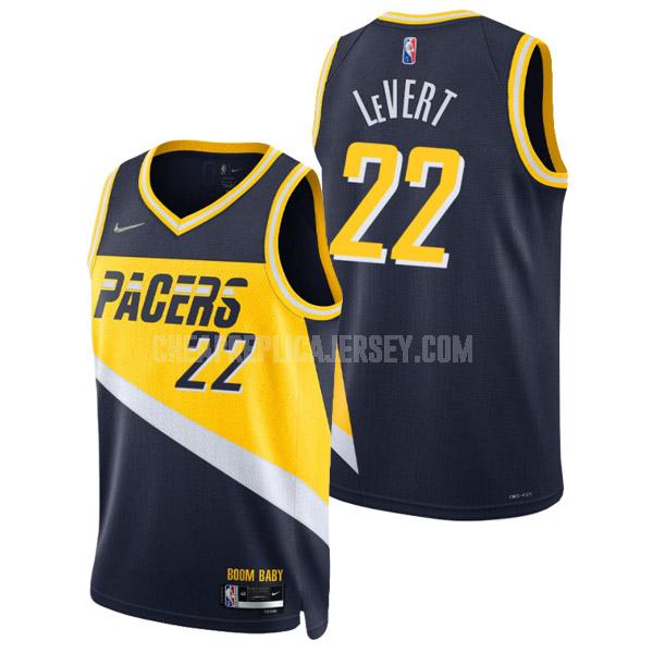 2021-22 men's indiana pacers caris levert 22 navy 75th anniversary city edition replica jersey