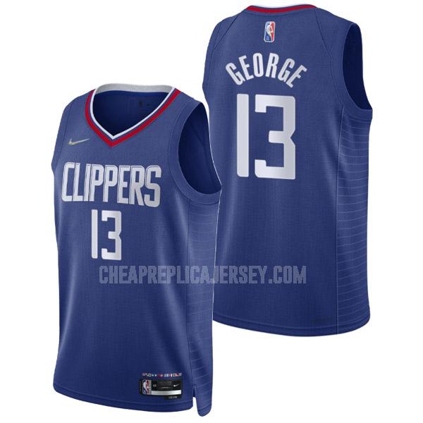2021-22 men's los angeles clippers paul george 13 blue 75th anniversary icon edition replica jersey