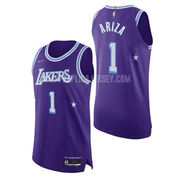 2021-22 men's los angeles lakers trevor ariza 1 purple 75th anniversary replica jersey
