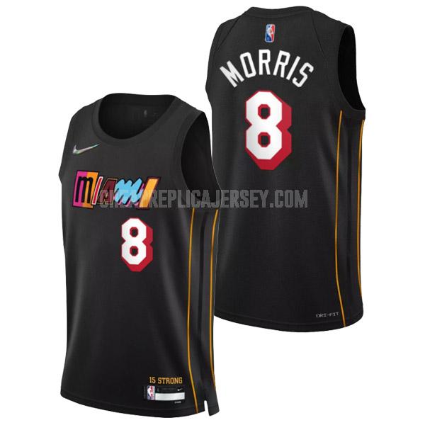 2021-22 men's miami heat markieff morris 8 black 75th anniversary city edition replica jersey
