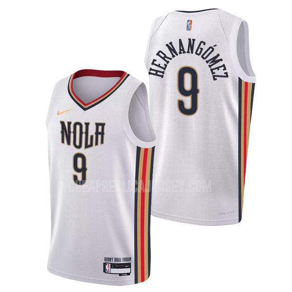 2021-22 men's new orleans pelicans willy hernangomez 9 white nba 75th anniversary city edition replica jersey