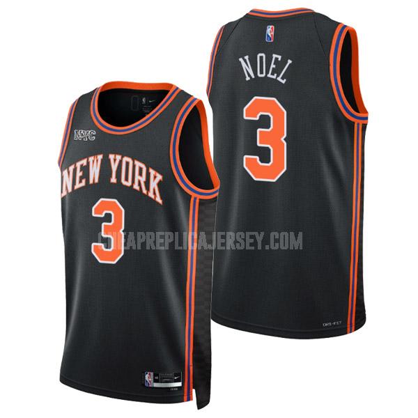 2021-22 men's new york knicks nerlens noel 3 black 75th anniversary city edition replica jersey