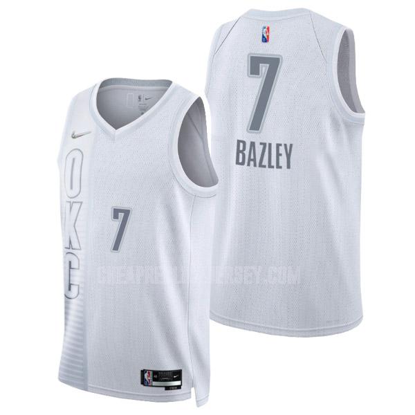 2021-22 men's oklahoma city thunder darius bazley 7 white 75th anniversary city edition replica jersey