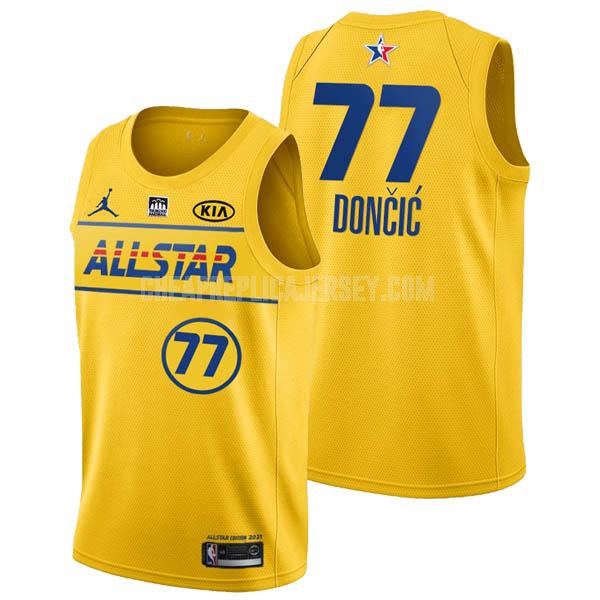 2021 men's luka doncic 77 yellow all-star replica jersey