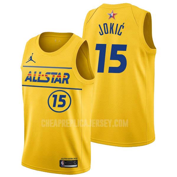 2021 men's nikola jokic 15 yellow all-star replica jersey