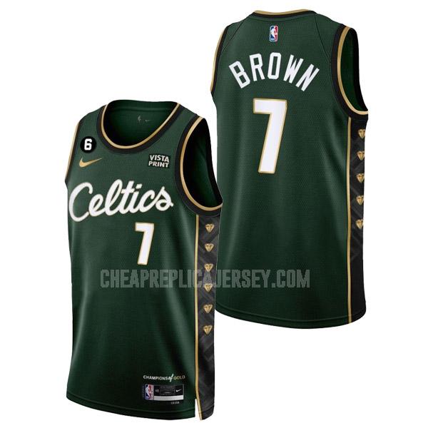 2022-23 men's boston celtics jaylen brown 7 green city edition replica jersey