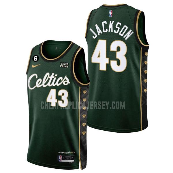 2022-23 men's boston celtics justin jackson 43 green city edition replica jersey