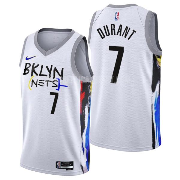 2022-23 men's brooklyn nets kevin durant 7 white city edition replica jersey