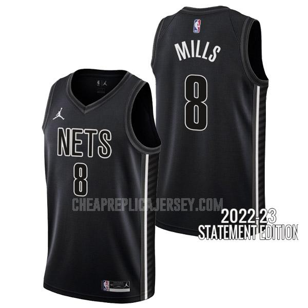 2022-23 men's brooklyn nets patty mills 8 black statement edition replica jersey