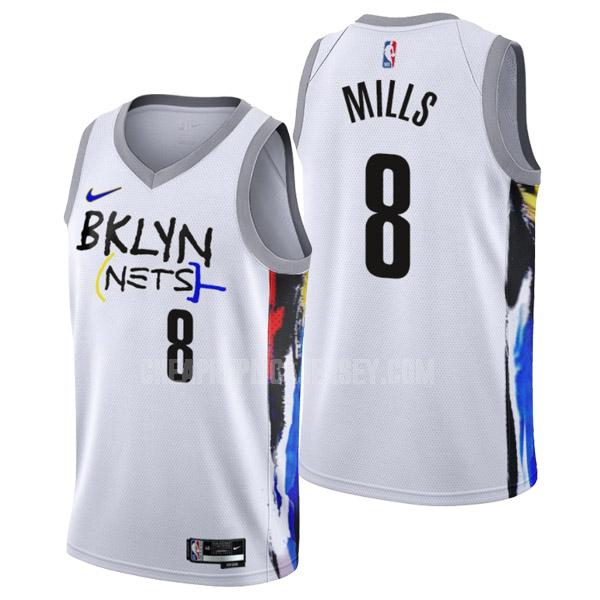 2022-23 men's brooklyn nets patty mills 8 white city edition replica jersey
