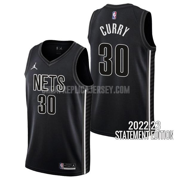 2022-23 men's brooklyn nets seth curry 30 black statement edition replica jersey