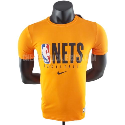 2022-23 men's brooklyn nets yellow 22822a15 t-shirt basketball