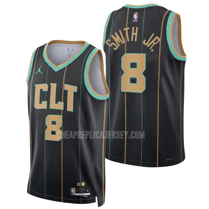 2022-23 men's charlotte hornets dennis smith jr. 8 black city edition replica jersey