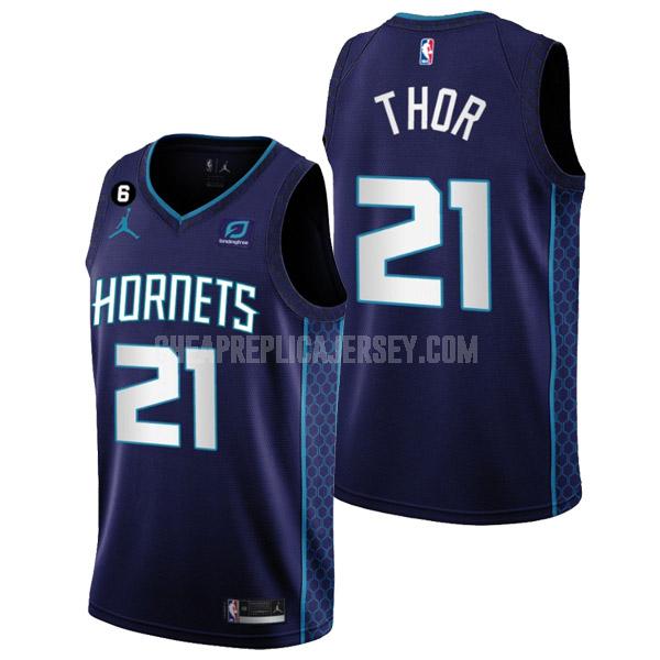 2022-23 men's charlotte hornets jt thor 21 purple statement edition replica jersey