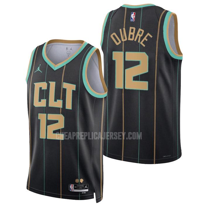 2022-23 men's charlotte hornets kelly oubre 12 black city edition replica jersey