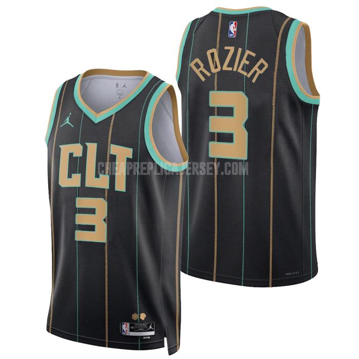 2022-23 men's charlotte hornets terry rozier 3 black city edition replica jersey
