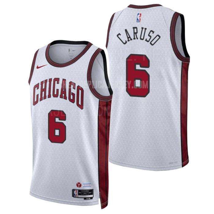 2022-23 men's chicago bulls alex caruso 6 white city edition replica jersey