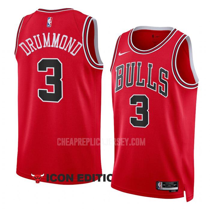 2022-23 men's chicago bulls andre drummond 3 red icon edition replica jersey
