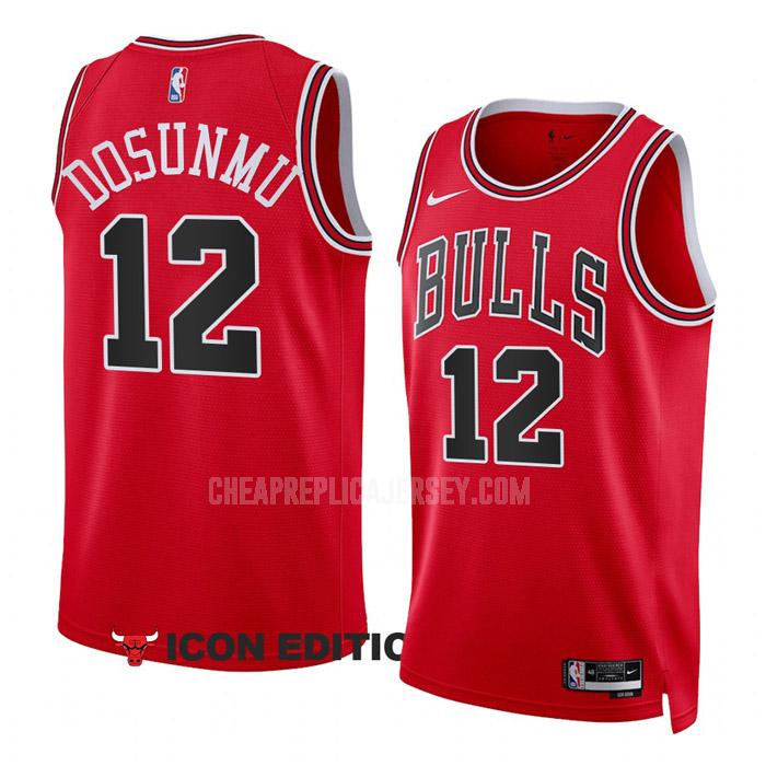 2022-23 men's chicago bulls ayo dosunmu 12 red icon edition replica jersey