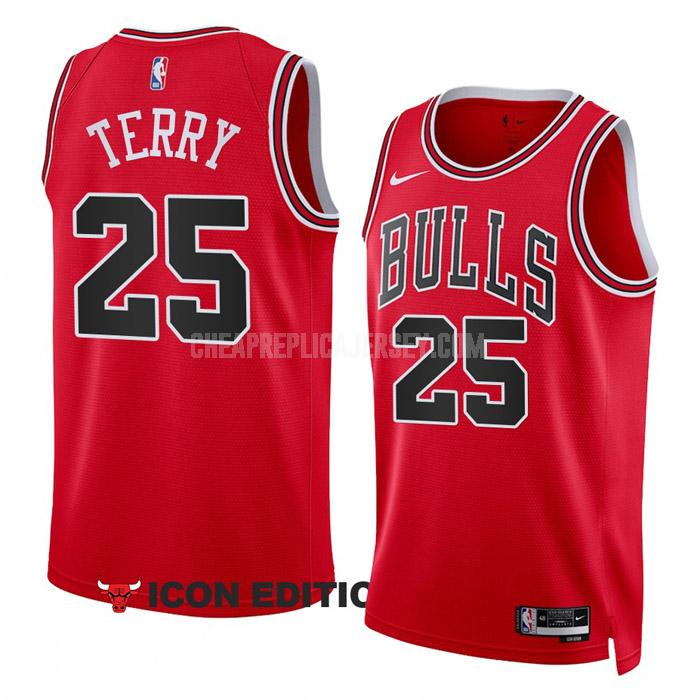 2022-23 men's chicago bulls dalen terry 25 red icon edition replica jersey