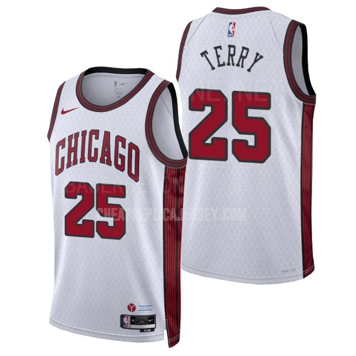 2022-23 men's chicago bulls dalen terry 25 white city edition replica jersey