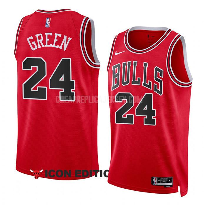 2022-23 men's chicago bulls javonte green 24 red icon edition replica jersey