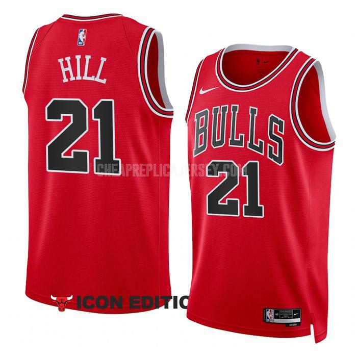 2022-23 men's chicago bulls malcolm hill 21 red icon edition replica jersey