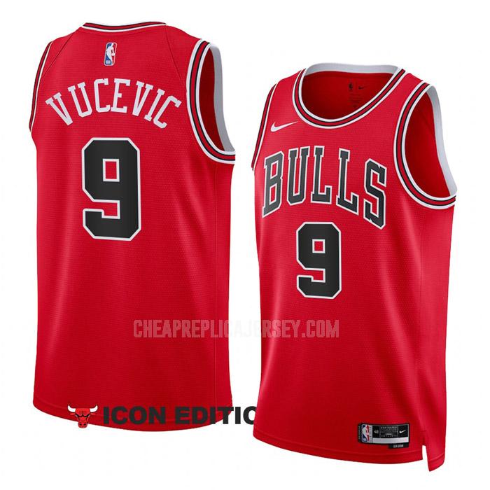 2022-23 men's chicago bulls nikola vucevic 9 red icon edition replica jersey