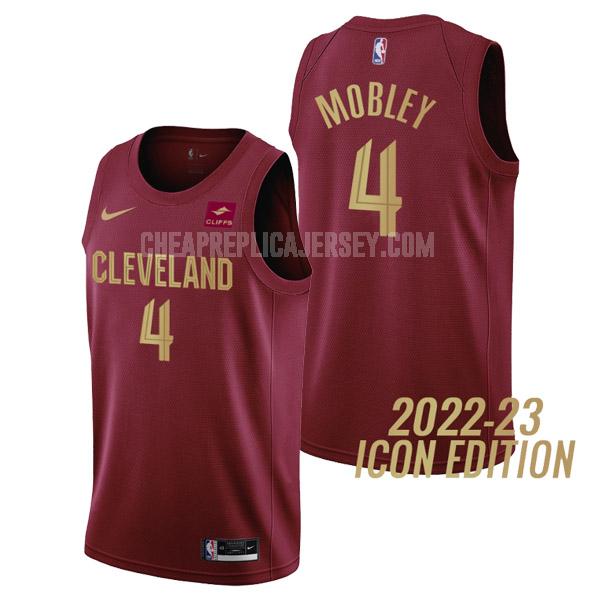 2022-23 men's cleveland cavaliers evan mobley 4 wine icon edition replica jersey
