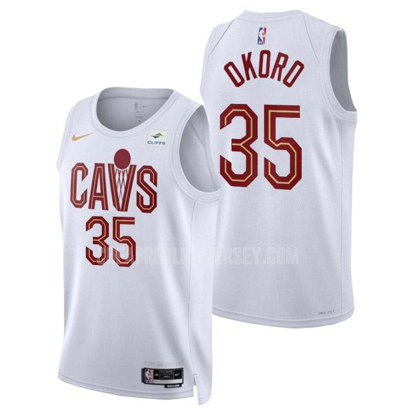 2022-23 men's cleveland cavaliers isaac okoro 35 white association edition replica jersey