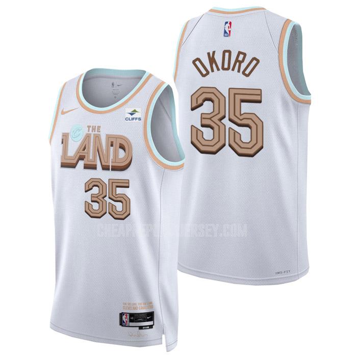 2022-23 men's cleveland cavaliers isaac okoro 35 white city edition replica jersey