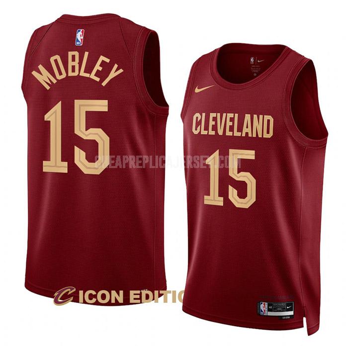 2022-23 men's cleveland cavaliers isaiah mobley 15 wine icon edition replica jersey