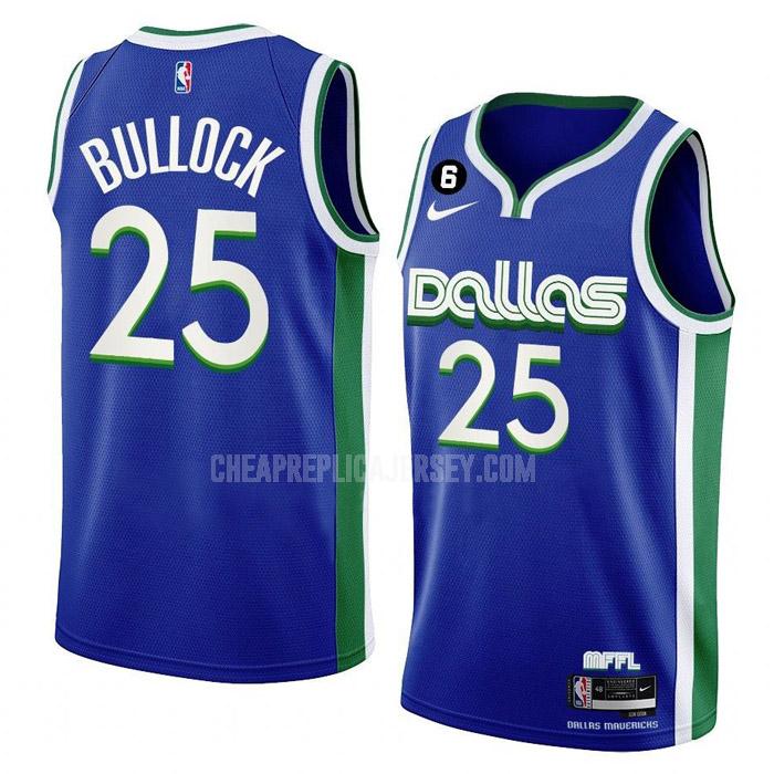 2022-23 men's dallas mavericks reggie bullock 25 blue city edition replica jersey