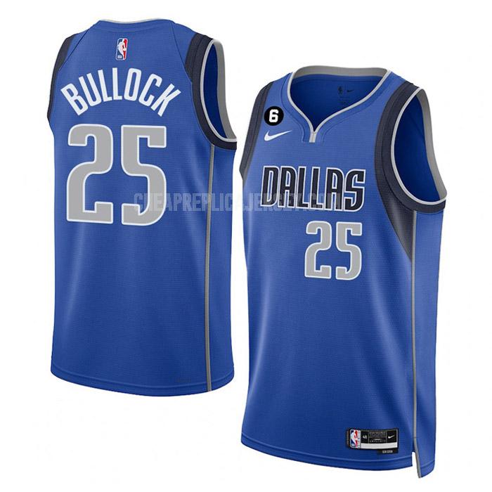 2022-23 men's dallas mavericks reggie bullock 25 blue icon edition replica jersey