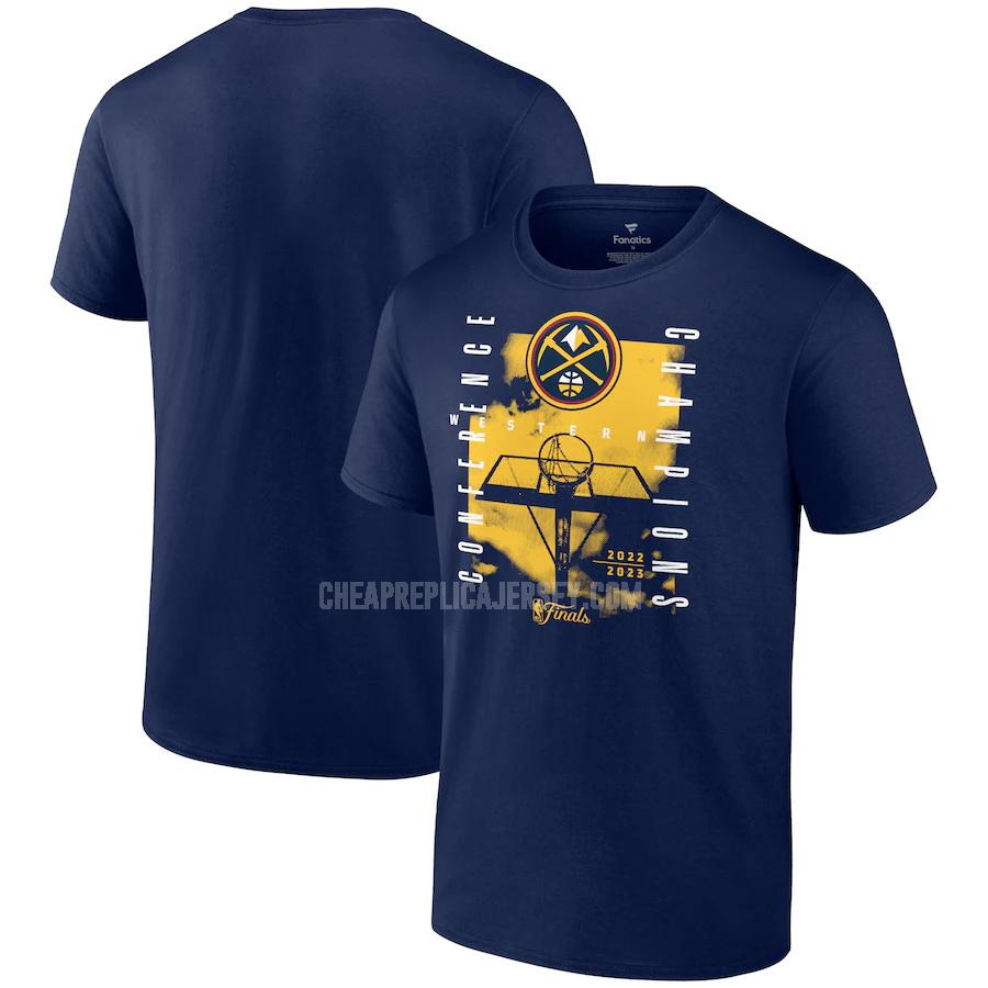 2022-23 men's denver nuggets 23621a18 blue western champions t-shirt