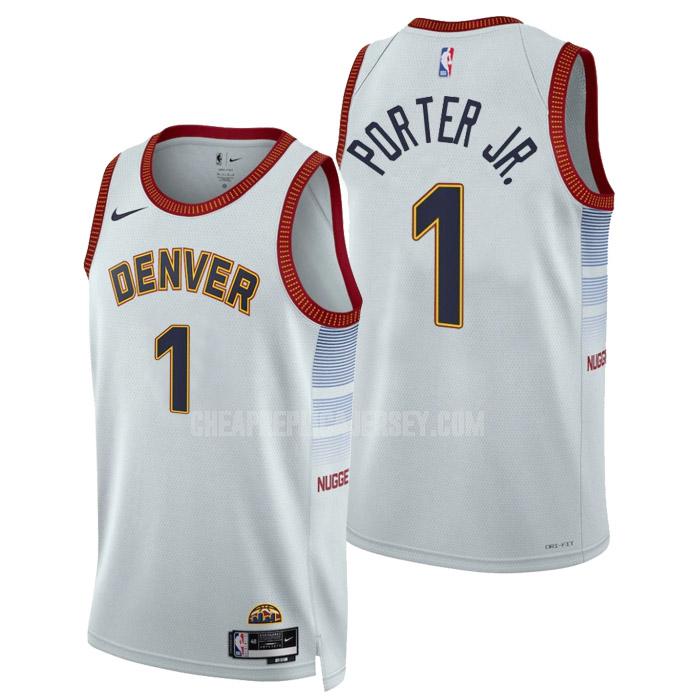 2022-23 men's denver nuggets michael porter jr 1 white city edition replica jersey
