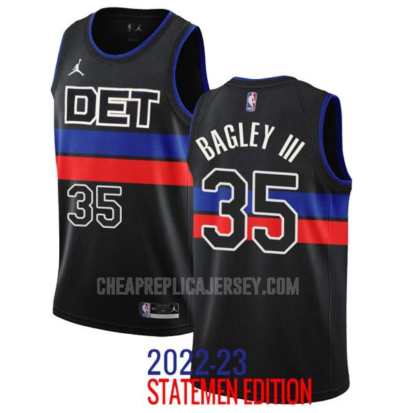 2022-23 men's detroit pistons marvin bagley iii 35 black statement edition replica jersey