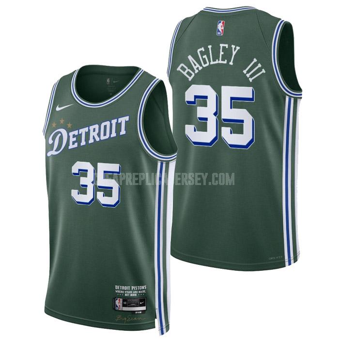 2022-23 men's detroit pistons marvin bagley iii 35 green city edition replica jersey