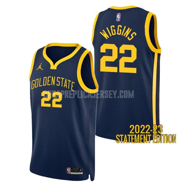 2022-23 men's golden state warriors andrew wiggins 22 navy statement edition replica jersey
