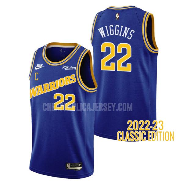 2022-23 men's golden state warriors andrew wiggins 22 royal classic edition replica jersey