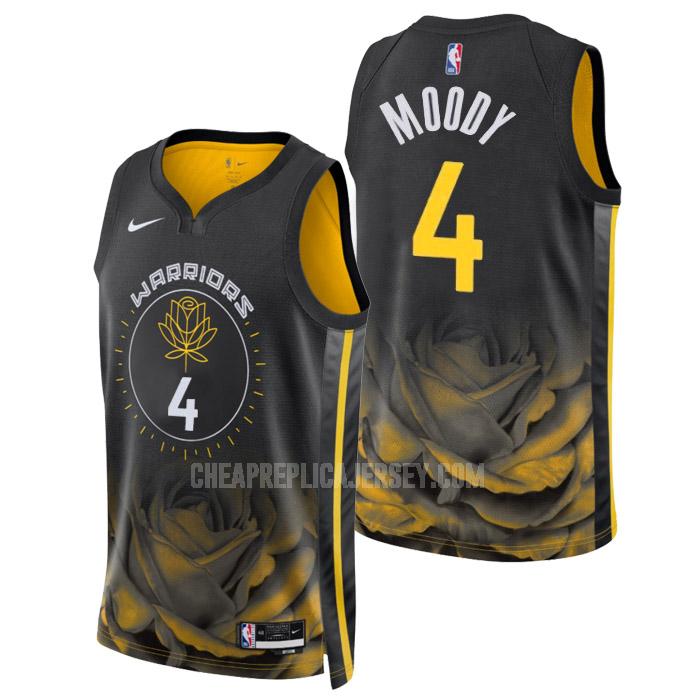 2022-23 men's golden state warriors moses moody 4 black city edition replica jersey