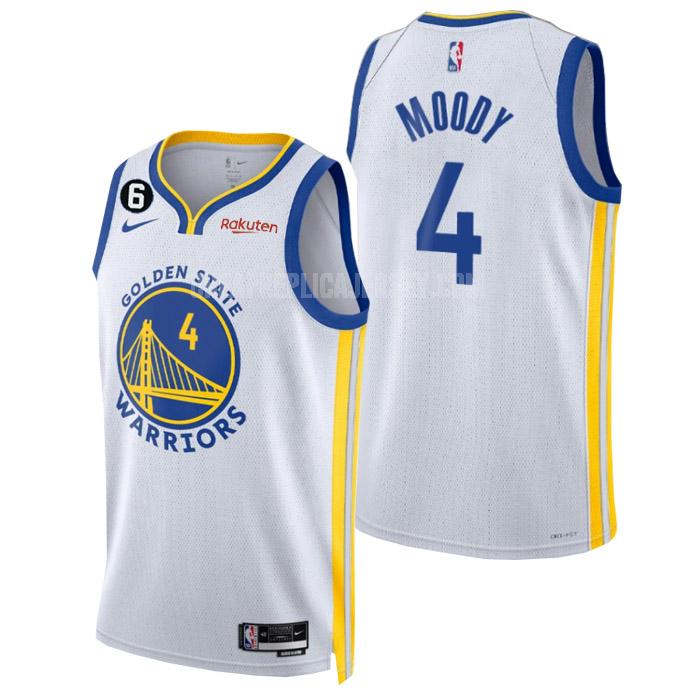 2022-23 men's golden state warriors moses moody 4 white association edition replica jersey