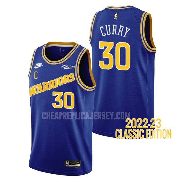 2022-23 men's golden state warriors stephen curry 30 royal classic edition replica jersey