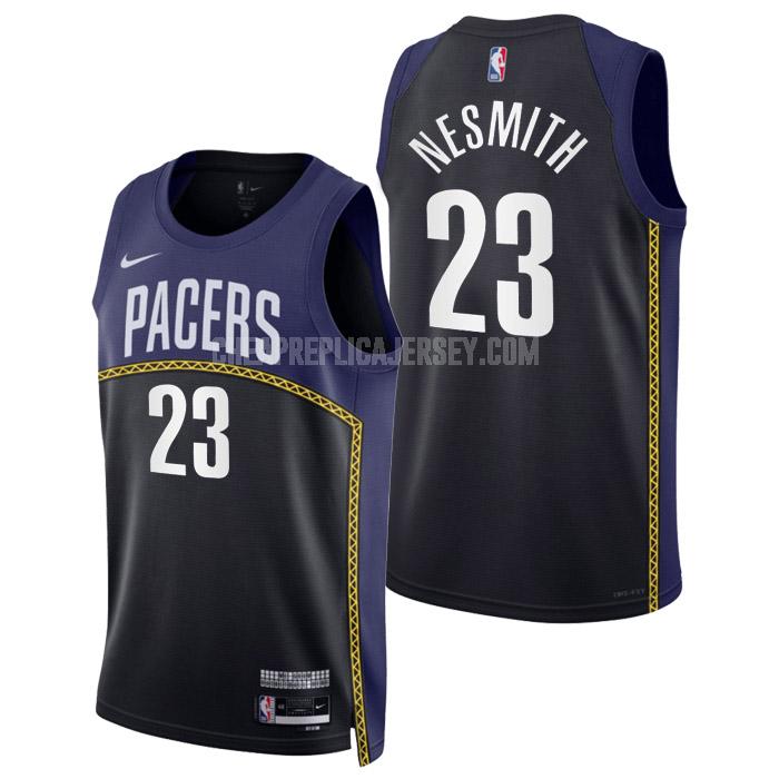 2022-23 men's indiana pacers aaron nesmith 23 black city edition replica jersey