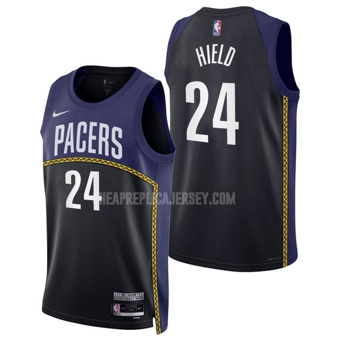 2022-23 men's indiana pacers buddy hield 24 black city edition replica jersey