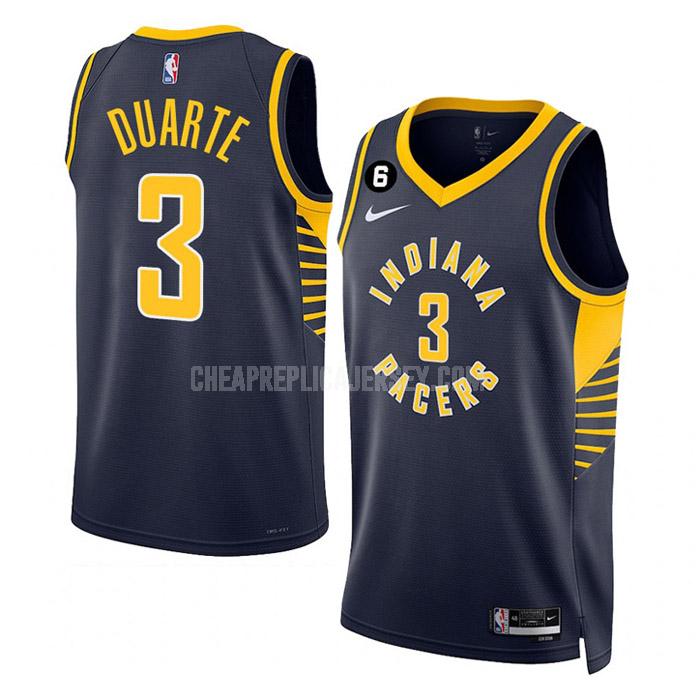 2022-23 men's indiana pacers chris duarte 3 navy icon edition replica jersey