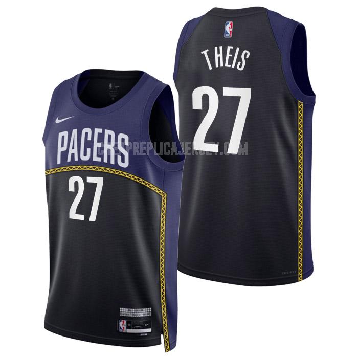 2022-23 men's indiana pacers daniel theis 27 black city edition replica jersey