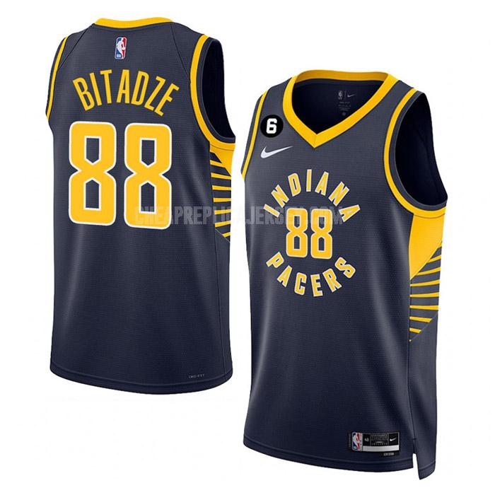 2022-23 men's indiana pacers goga bitadze 88 navy icon edition replica jersey