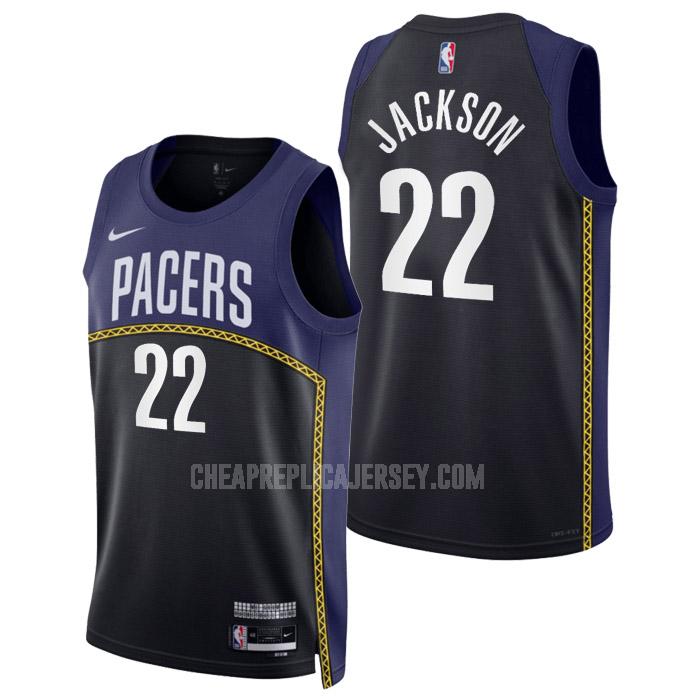 2022-23 men's indiana pacers isaiah jackson 22 black city edition replica jersey