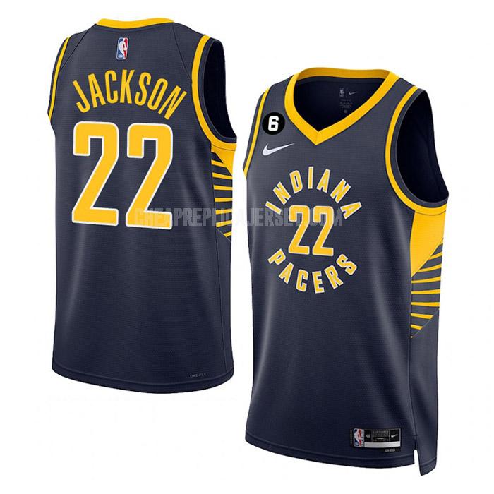 2022-23 men's indiana pacers isaiah jackson 22 navy icon edition replica jersey